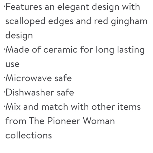 ❤️ New Pioneer Woman Red Gingham 12-Piece Dinnerware Set - Picture 7 of 8